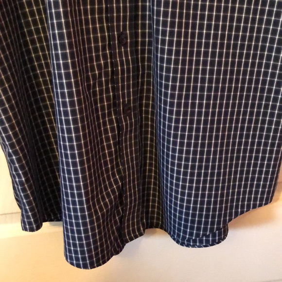 Roundtree & Yorke Blue & White Checkered Plaid Short Sleeve Button Down Mens L - Picture 7 of 12